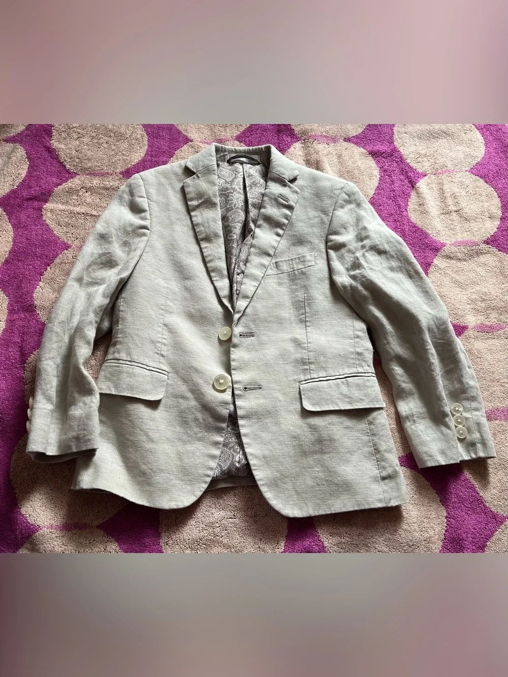 Lauren Ralph Lauren Boys 100% Linen Wheat Color Two Button Blazer